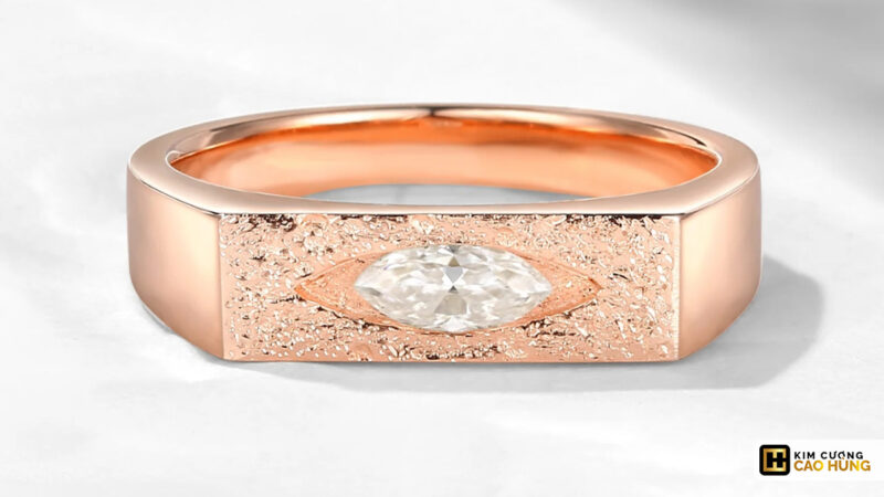 Nhẫn moissanite nam sang trọng, giá rẻ 6ly vàng hồng cao cấp giá khoảng 3 triệu đồng
